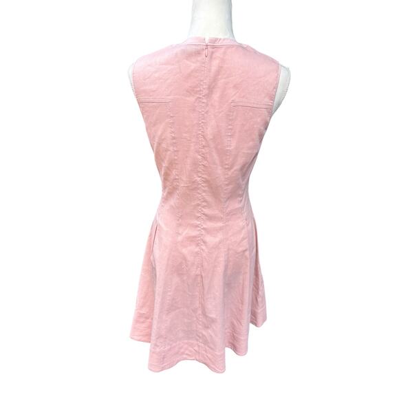 Theory Modern Tea Organic Linen Crunch Wash Dress Pink Ballet - 6 - Picture 5 of 8